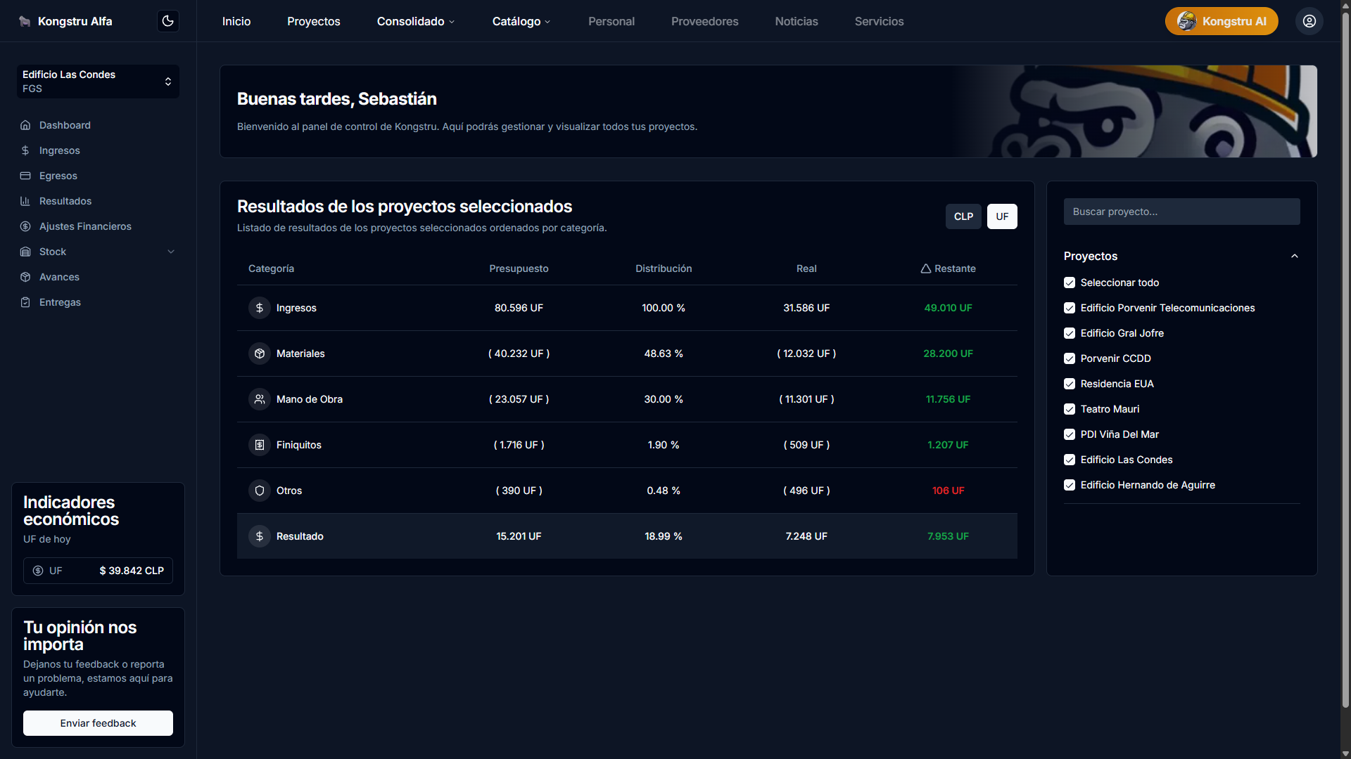 Kongstru Dashboard